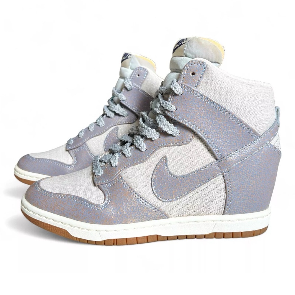 Nike Dunk Sky Hi Hidden Wedge Heel High Metallic Silver Ice Blue Gum 6.5